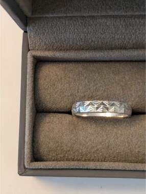 1960's italian sterling silver starburst band ring
